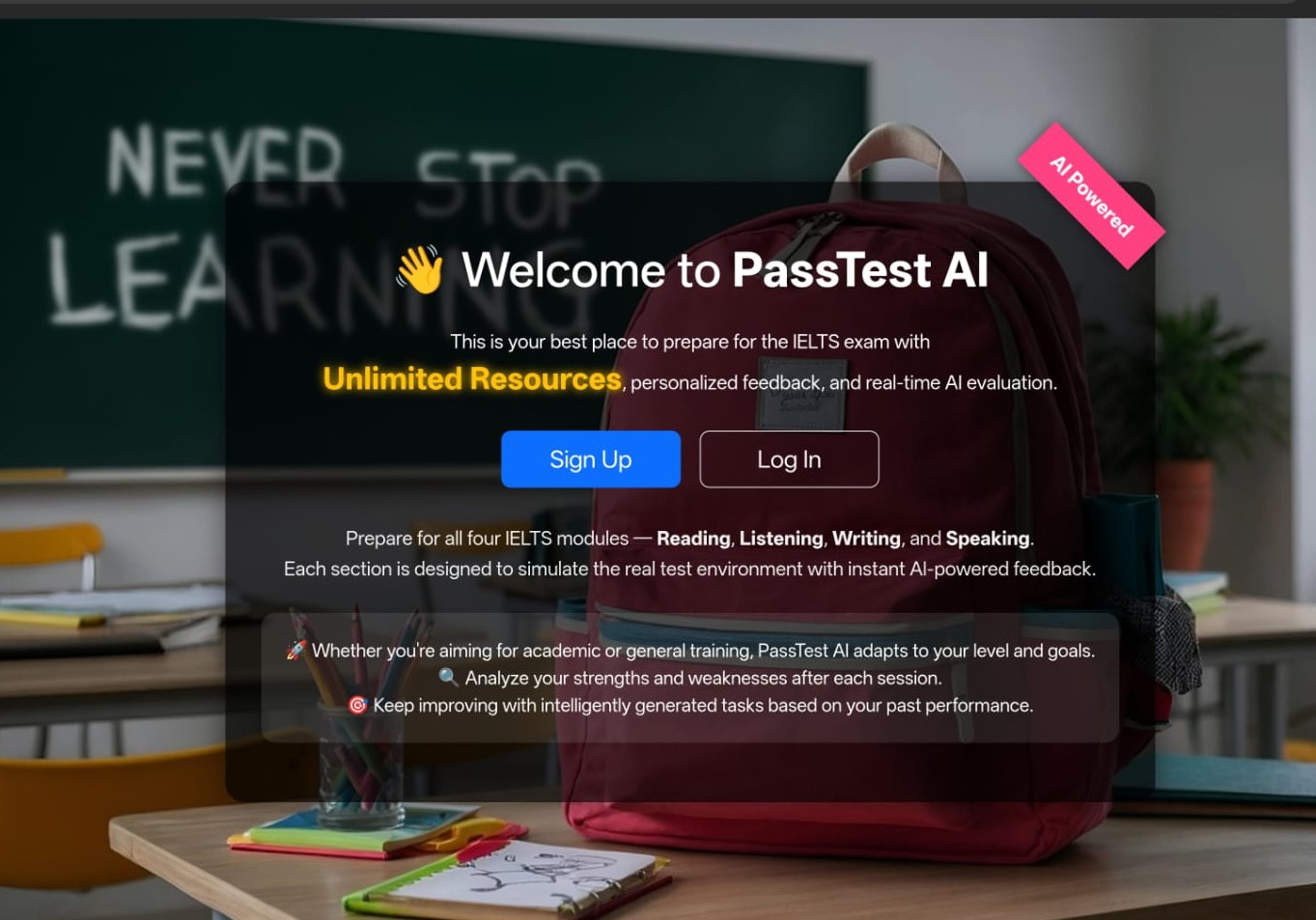 PassTest AI — IELTS App Reference